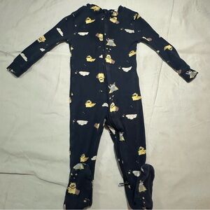 RISE little earthling - LIKE NEW Navy Blue Baby Onesie/sleeper w/ Cute Patterns